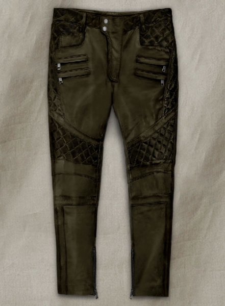 Outlaw Burnt Olive Leather Pants