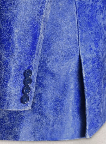 Artistic Blue Leather Suit