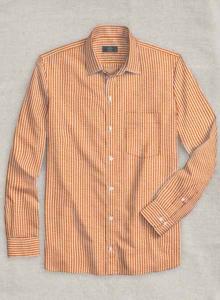 Italian Seersucker Orange Shirt