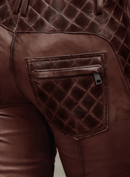 Carrier Burnt Maroon Leather Pants