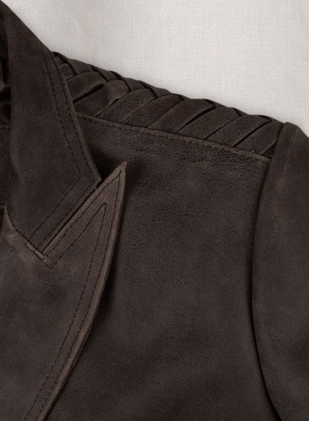 Vintage Brown Grain Eva Mendes Ghost Rider Leather Blazer