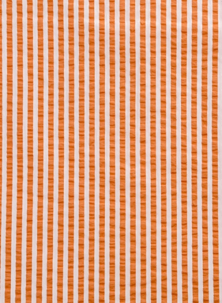 Italian Seersucker Orange Shirt - Half Sleeves