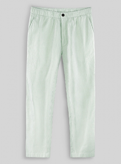 Easy Pants Light Green Seersucker