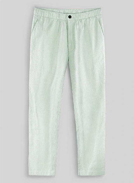 Easy Pants Light Green Seersucker