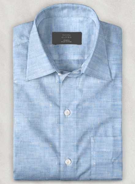 Dublin Blue Linen Shirt - Half Sleeves
