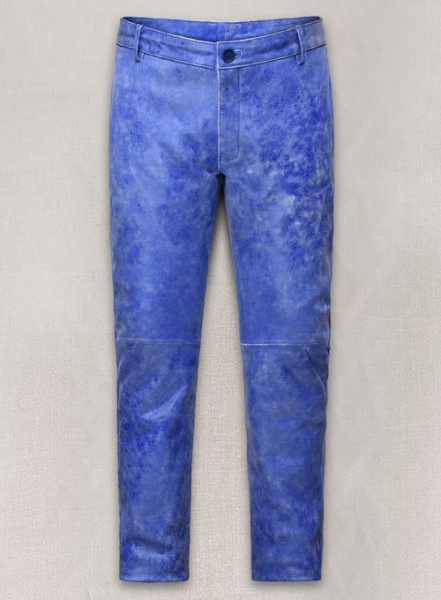 Artistic Blue Leather Suit