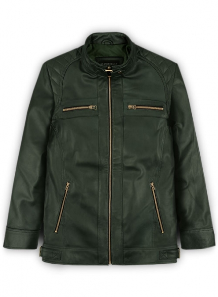 Soft Deep Olive Leather Jacket # 653