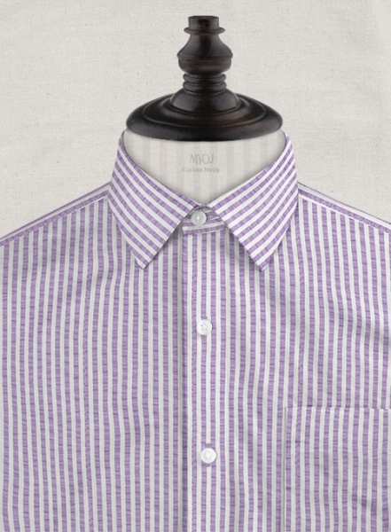 Italian Seersucker Lavender Shirt