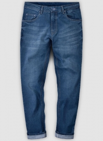 Marina Blue Stretch Stone Wash Whisker Jeans