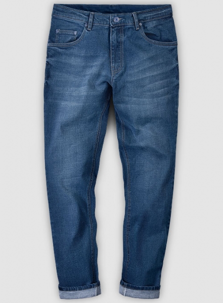 Marina Blue Stretch Stone Wash Whisker Jeans