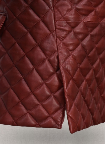 Spanish Red Bocelli Quilted Leather Blazer