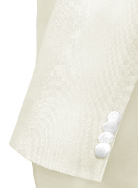 Napolean Ivory Wool Tuxedo Jacket - Satin Lapel