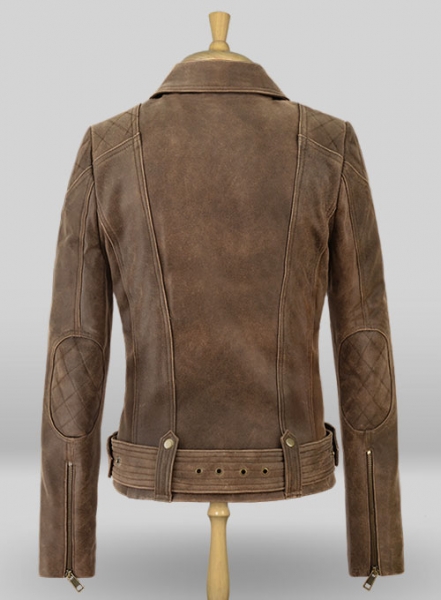 Vintage Gravel Brown Leather Jacket # 263