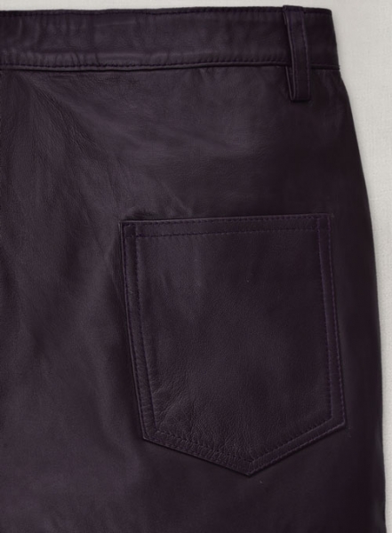 Purple Racer Stripe Leather Jeans