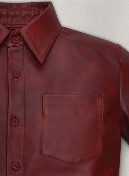 Spanish Red Classic Leather Shirt