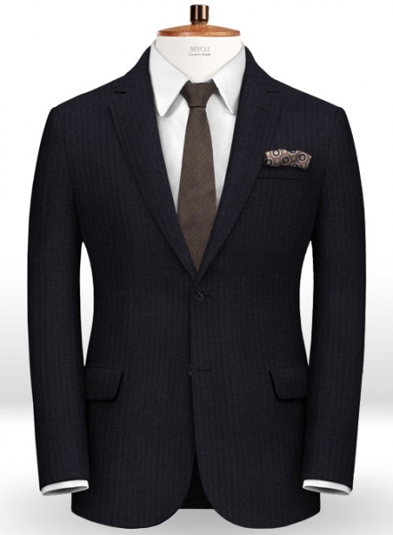 Herringbone Wool Blue Suit