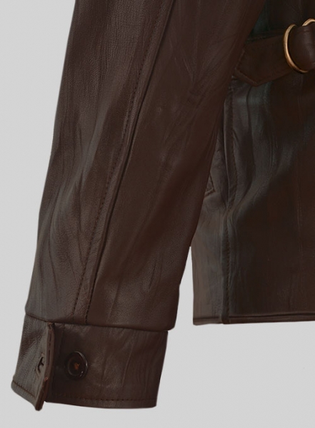 Wrinkled Brown Bruce Willis Surrogates Leather Jacket