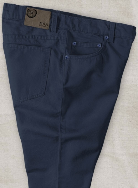 Stretch Summer Weight Dark Blue Chino Jeans