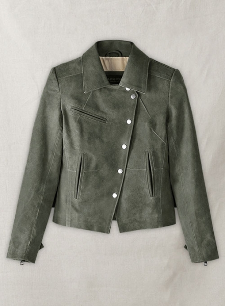 Vintage Italian Olive Leather Jacket #277