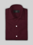 Giza Burgundy Cotton Shirt- Full Sleeves