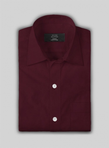 Giza Burgundy Cotton Shirt- Full Sleeves