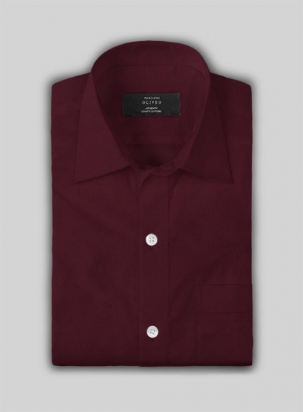 Giza Burgundy Cotton Shirt- Full Sleeves