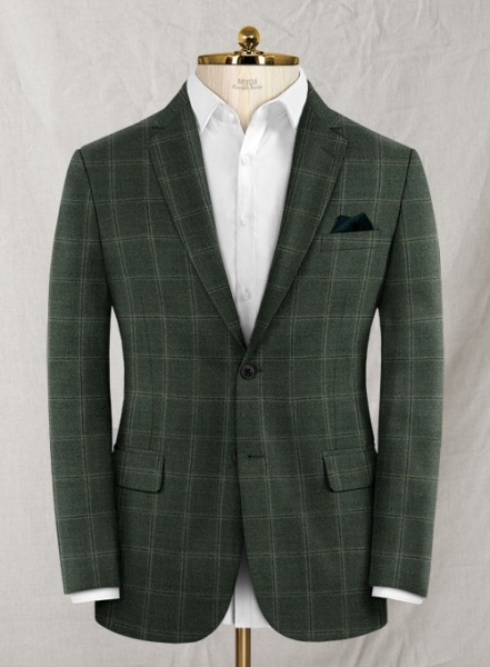 Reda Amazon Green Checks Wool Suit
