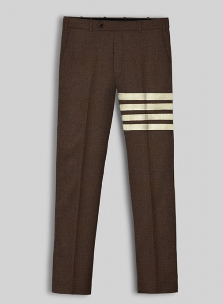 Worsted Brown Wool Ivory Bar Jacket