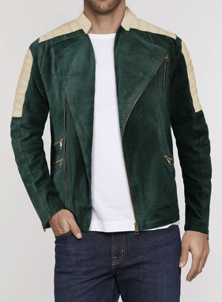 Timber Green Suede Leather Jacket # 647