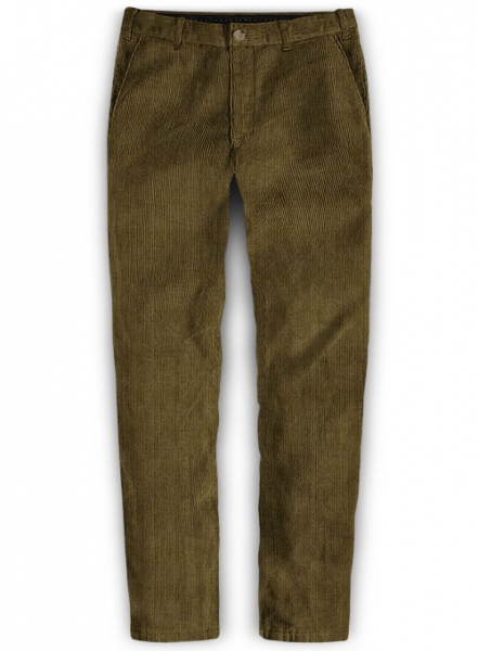 Italian Beige Thick Corduroy Trousers - 8 Wales