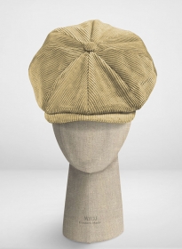 Beige Thick Corduroy Newsboy Cap