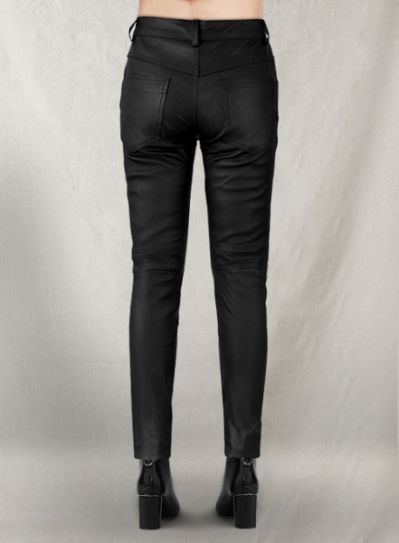 Black Stretch Leather Jeans