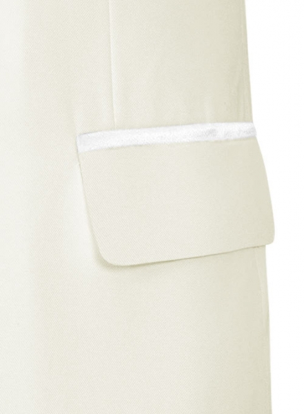 Napolean Ivory Wool Tuxedo Jacket - Satin Lapel