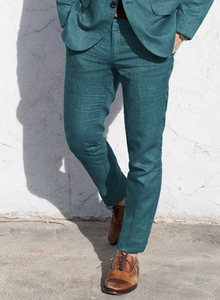 Italian Linen Peacock Blue Suit