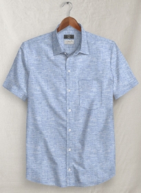 Solbiati Light Blue Linen Shirt - Half Sleeves