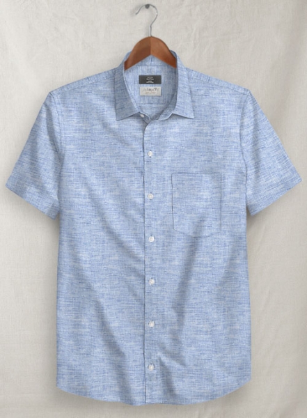 Solbiati Light Blue Linen Shirt - Half Sleeves