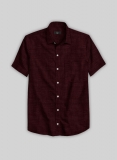 Filafil Poplene Burgundy Shirt - Half Sleeves