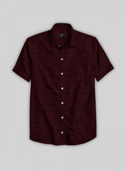 Filafil Poplene Burgundy Shirt - Half Sleeves