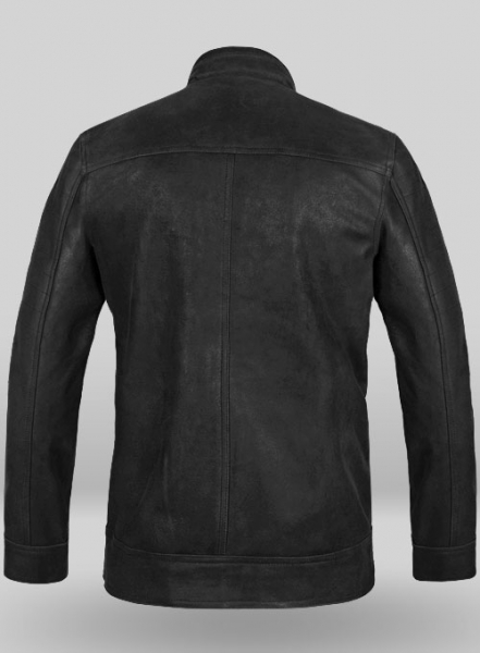 Distressed Black Leather Jacket # 616