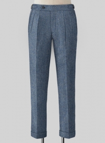 Classic Blue Denim Highland Tweed Trousers