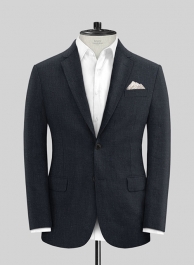 Dark Blue Pure Linen Jacket Dark Blue Pure Linen Jacket