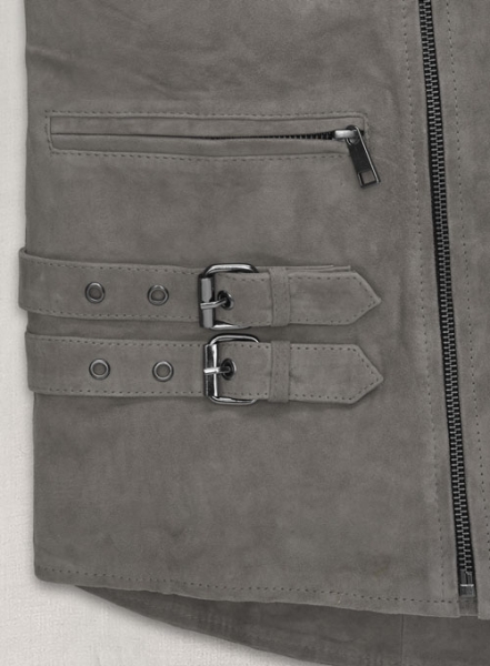 Gray Suede Leather Jacket # 903