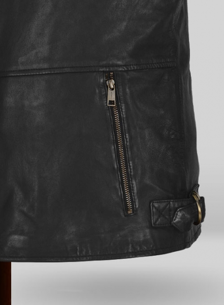 Soft Rich Black Washed & Wax Leather Jacket #613