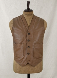 Shawl Lapel Leather Vest Shawl Lapel Leather Vest