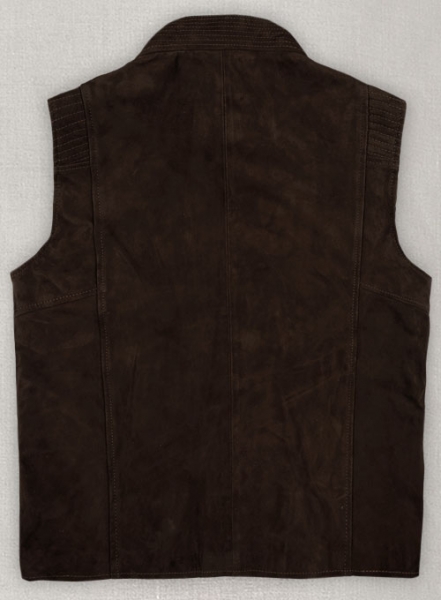 Soft Dark Brown Suede Leather Vest # 354
