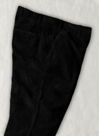 Black Stretch Corduroy Trousers