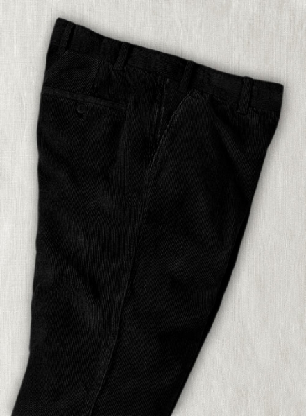 Black Stretch Corduroy Trousers