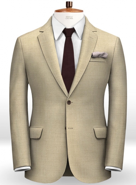 Lux Beige Cotton Wool Stretch Jacket