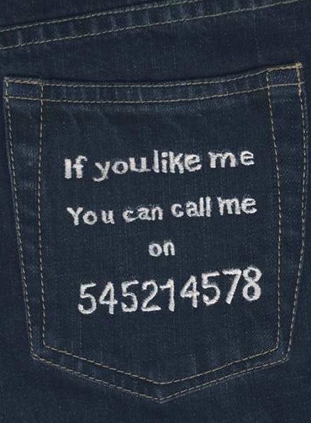 Message on back pocket