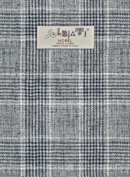 Solbiati Gray Checks Linen Pants